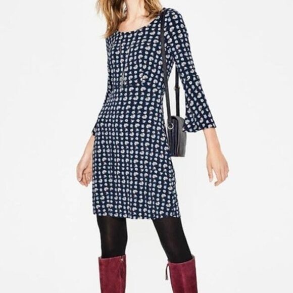 Boden Miriam Jersey Knit Dress Floral Navy - Picture 1 of 6